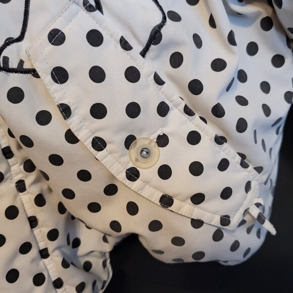 Big Dogs Polka Dot Puffer Coat Dog Logo Print Zip Pockets Adult M/L 90s Retro - Picture 12 of 12